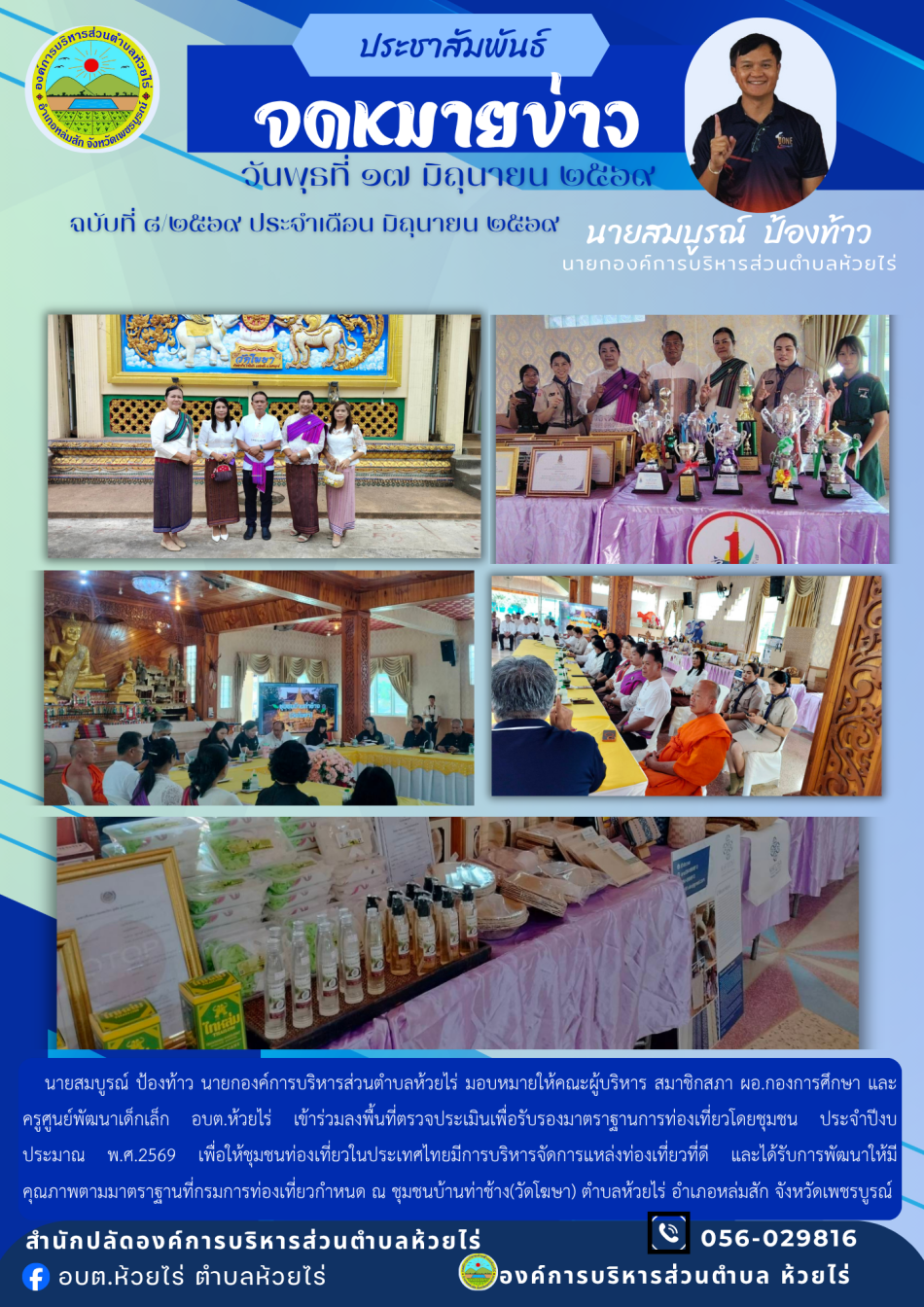  เข้าร่วมลงพื้นที่ตรวจประเมินเพื่อรับรองมาตราฐานการท่องเที่ยวโดยชุมชน ประจำปีงบประมาณ พ.ศ.2569